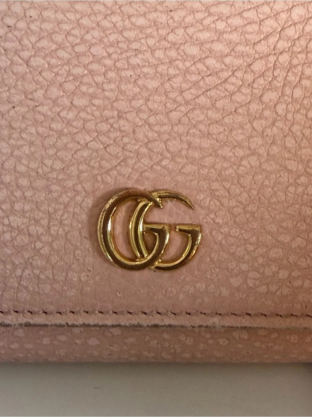 Gucci GG Marmont Pebbled Leather Wallet Blush Pink - Picture 2 of 12